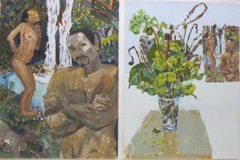 The Artist and his Model with Bouquet